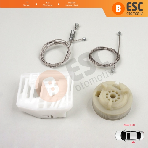 Renault Megane MK2 2002-2008 4/5 Kapı 8200028070 İçin Arka Sol Kapı Cam Kriko Tamir Seti