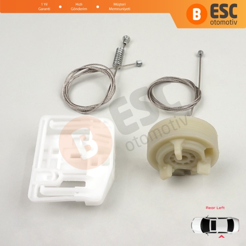 Renault Megane MK2 2002-2008 4/5 Kapı 8200028070 İçin Arka Sol Kapı Cam Kriko Tamir Seti