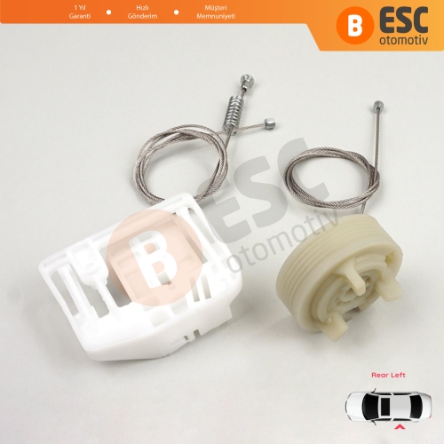 Renault Megane MK2 2002-2008 4/5 Kapı 8200028070 İçin Arka Sol Kapı Cam Kriko Tamir Seti