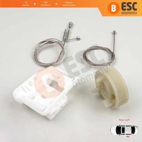 Renault Megane MK2 2002-2008 4/5 Kapı 8200028070 İçin Arka Sol Kapı Cam Kriko Tamir Seti