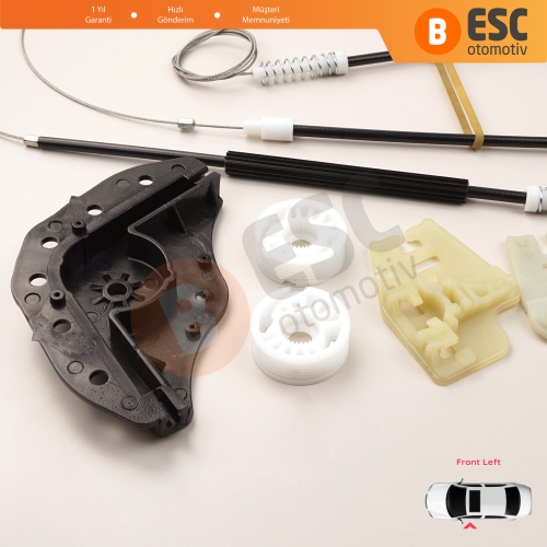 BMW 3 Serisi E46 2001-2005 4/5 Kapı Makyajlı Kasa 51330018129 İçin Ön Sol Kapı Cam Kriko Tamir Seti Kapaklı