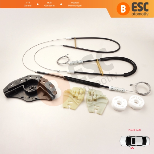 BMW 3 Serisi E46 2001-2005 4/5 Kapı Makyajlı Kasa 51330018129 İçin Ön Sol Kapı Cam Kriko Tamir Seti Kapaklı