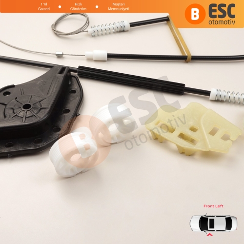 BMW 3 Serisi E46 2001-2005 4/5 Kapı Makyajlı Kasa 51330018129 İçin Ön Sol Kapı Cam Kriko Tamir Seti Kapaklı