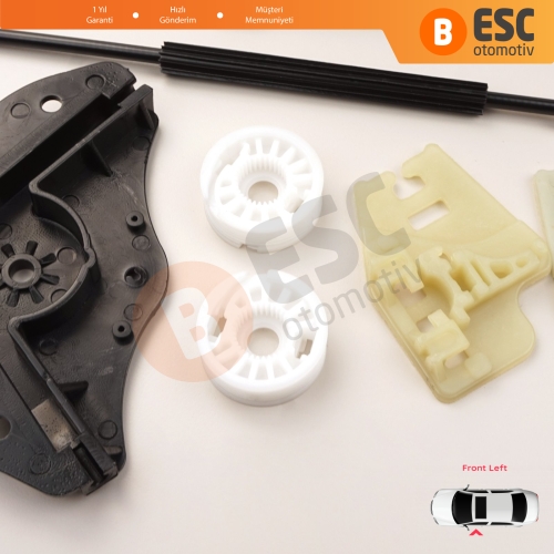 BMW 3 Serisi E46 2001-2005 4/5 Kapı Makyajlı Kasa 51330018129 İçin Ön Sol Kapı Cam Kriko Tamir Seti Kapaklı