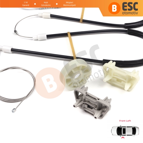 Ford Focus MK1 1998-2005 4/5 Kapı Hatchback Sedan Wagon 1138216 İçin Ön Sol Kapı Cam Kriko Tamir Seti