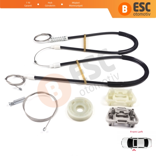 Ford Focus MK1 1998-2005 4/5 Kapı Hatchback Sedan Wagon 1138216 İçin Ön Sol Kapı Cam Kriko Tamir Seti