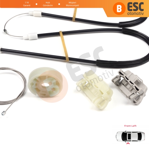 Ford Focus MK1 1998-2005 4/5 Kapı Hatchback Sedan Wagon 1138216 İçin Ön Sol Kapı Cam Kriko Tamir Seti