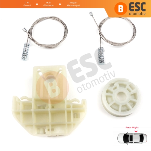 Ford Focus MK1 1998-2005 4/5 Kapı Hatchback Sedan Wagon 1138203 İçin Arka Sağ Kapı Cam Kriko Tamir Seti