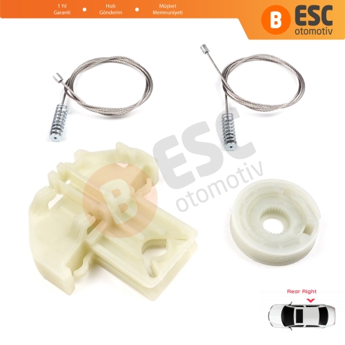 Ford Focus MK1 1998-2005 4/5 Kapı Hatchback Sedan Wagon 1138203 İçin Arka Sağ Kapı Cam Kriko Tamir Seti