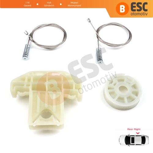 Ford Focus MK1 1998-2005 4/5 Kapı Hatchback Sedan Wagon 1138203 İçin Arka Sağ Kapı Cam Kriko Tamir Seti