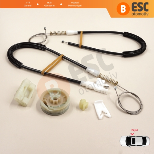 Renault Megane MK1 X64 DA0/1 Coupe 1996-2003 2/3 Kapı 7700834393 İçin Sağ Kapı Cam Kriko Tamir Seti