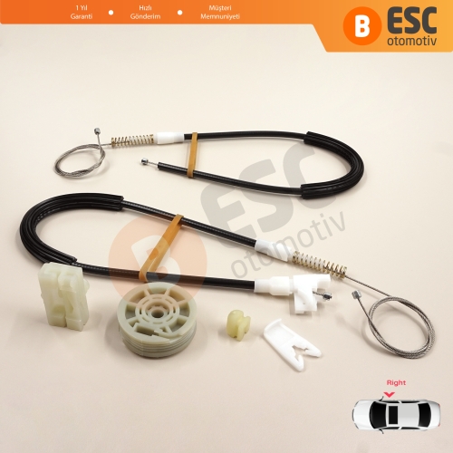 Renault Megane MK1 X64 DA0/1 Coupe 1996-2003 2/3 Kapı 7700834393 İçin Sağ Kapı Cam Kriko Tamir Seti