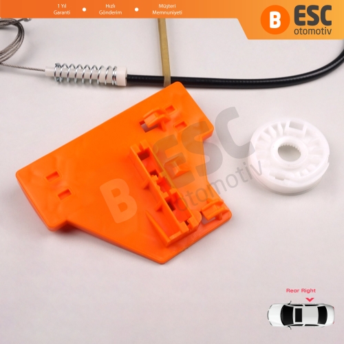 Audi A4 B6 8E2 8E5 B7 8EC 8ED Seat Exeo 3R2 3R5 4/5 Kapı 8E0839462 İçin Arka Sağ Cam Kriko Tamir Seti