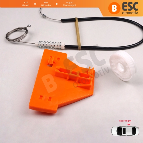 Audi A4 B6 8E2 8E5 B7 8EC 8ED Seat Exeo 3R2 3R5 4/5 Kapı 8E0839462 İçin Arka Sağ Cam Kriko Tamir Seti