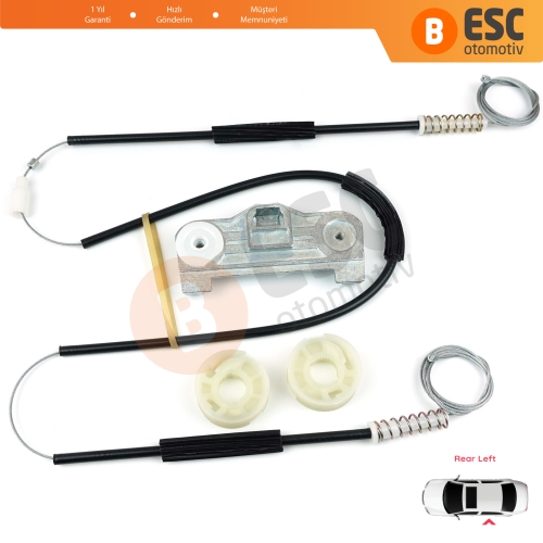 BMW 5 Serisi E39 1996-03/1999 4/5 Kapı Makyajsız Kasa 51358159835 İçin Arka Sol Kapı Cam Kriko Tamir Seti