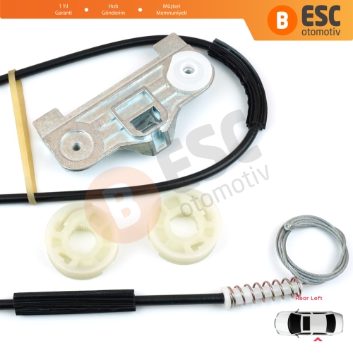 BMW 5 Serisi E39 1996-03/1999 4/5 Kapı Makyajsız Kasa 51358159835 İçin Arka Sol Kapı Cam Kriko Tamir Seti