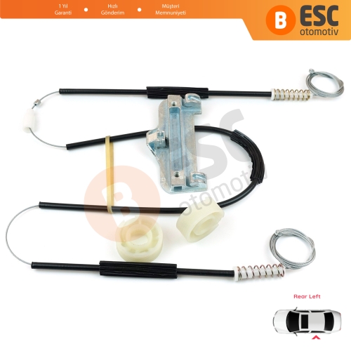 BMW 5 Serisi E39 1996-03/1999 4/5 Kapı Makyajsız Kasa 51358159835 İçin Arka Sol Kapı Cam Kriko Tamir Seti