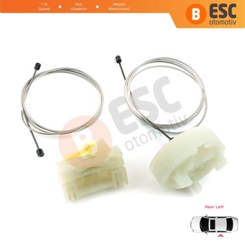 Opel Meriva MK1 A 2003-2010 93362663 İçin Arka Sol Kapı Cam Kriko Tamir Seti