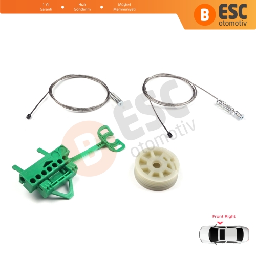Fiat Linea 323 110 2007-2018 51892560 İçin Elektrikli Ön Sağ Kapı Cam Kriko Tamir Seti