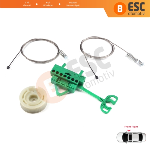 Fiat Linea 323 110 2007-2018 51892560 İçin Elektrikli Ön Sağ Kapı Cam Kriko Tamir Seti