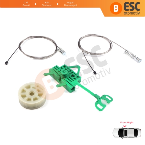 Fiat Linea 323 110 2007-2018 51892560 İçin Elektrikli Ön Sağ Kapı Cam Kriko Tamir Seti