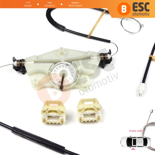 Seat Leon MK1 1M1 1999-2006 Seat Toledo MK2 1M2 1998-2004 4/5 Kapı 1M0837461A İçin Elektrikli Ön Sol Kapı Cam Kriko Tamir Seti
