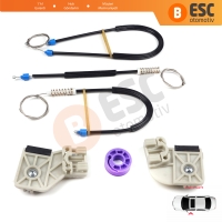 VW Polo MK4 6Q 9A 9N 9N3 2001-2009 HB 5-Kapı 9A4 2002-2018 4-Kapı Sedan 6Q4837461 İçin Elektrikli Ön Sol Kapı Cam Kriko Tamir Seti