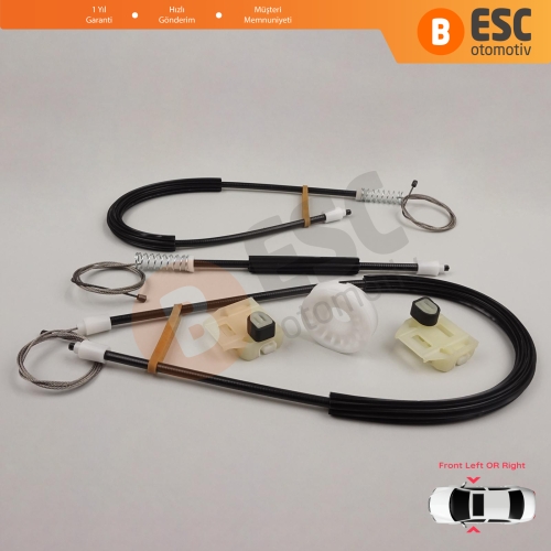 VW New Beetle C1 1C1 1997-2011 3-Kapı Hatchback 1C0837655 1C0837656 İçin Elektrikli Ön Sağ veya Sol Kapı Cam Kriko Tamir Seti