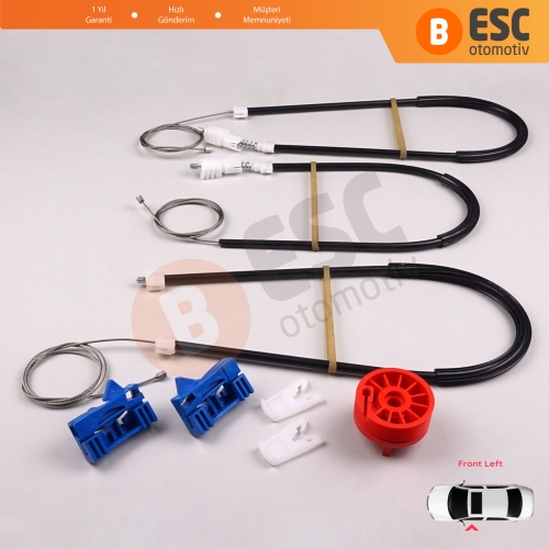 Renault Vel Satis Hatchback BJ 2001-2009 8200008327 İçin Elektrikli Ön Sol Kapı Cam Kriko Tamir Seti