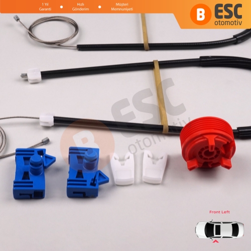 Renault Vel Satis Hatchback BJ 2001-2009 8200008327 İçin Elektrikli Ön Sol Kapı Cam Kriko Tamir Seti