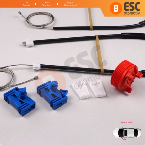 Renault Vel Satis Hatchback BJ 2001-2009 8200008327 İçin Elektrikli Ön Sol Kapı Cam Kriko Tamir Seti