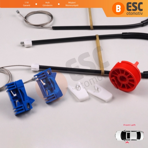 Renault Vel Satis Hatchback BJ 2001-2009 8200008327 İçin Elektrikli Ön Sol Kapı Cam Kriko Tamir Seti