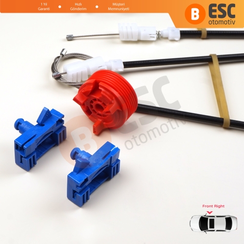 Renault Vel Satis Hatchback BJ 2001-2009 8200008326 İçin Elektrikli Ön Sağ Kapı Cam Kriko Tamir Seti