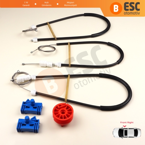 Renault Vel Satis Hatchback BJ 2001-2009 8200008326 İçin Elektrikli Ön Sağ Kapı Cam Kriko Tamir Seti