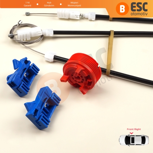 Renault Vel Satis Hatchback BJ 2001-2009 8200008326 İçin Elektrikli Ön Sağ Kapı Cam Kriko Tamir Seti