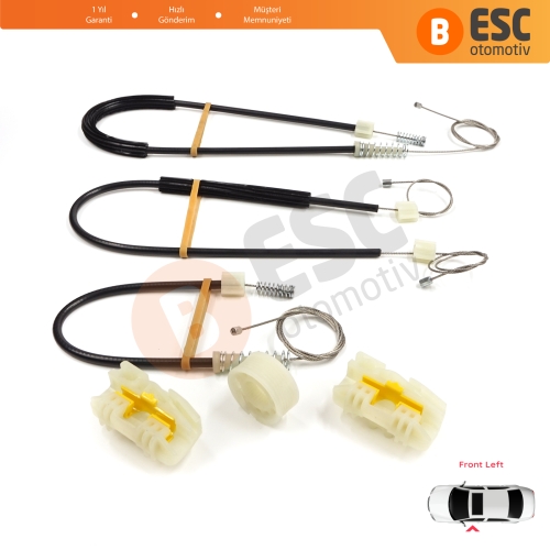 Seat Leon MK2 1P 1P1 2005-2012 5-Kapı HB 1P0837461A İçin Elektrikli Ön Sol Kapı Cam Kriko Tamir Seti