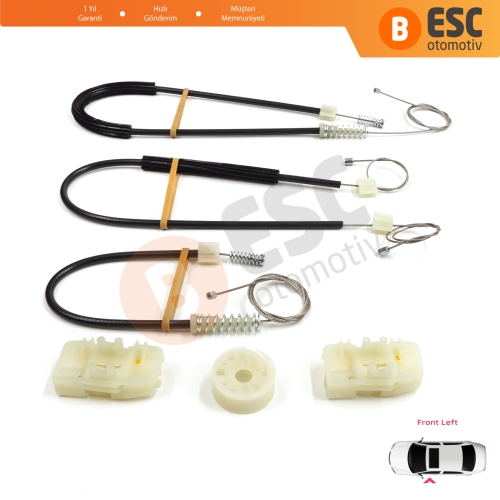 Seat Leon MK2 1P 1P1 2005-2012 5-Kapı HB 1P0837461A İçin Elektrikli Ön Sol Kapı Cam Kriko Tamir Seti