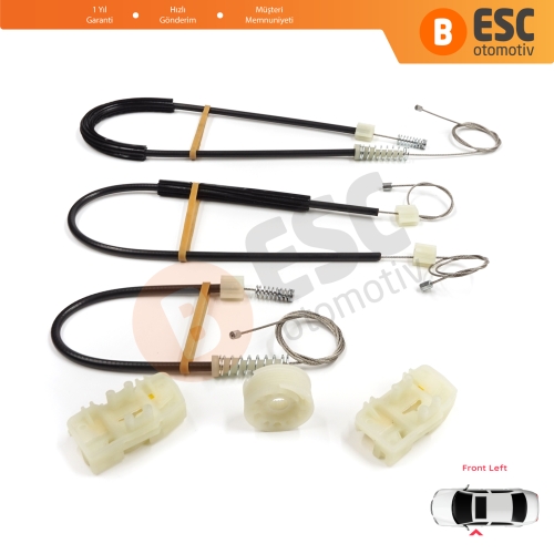 Seat Leon MK2 1P 1P1 2005-2012 5-Kapı HB 1P0837461A İçin Elektrikli Ön Sol Kapı Cam Kriko Tamir Seti