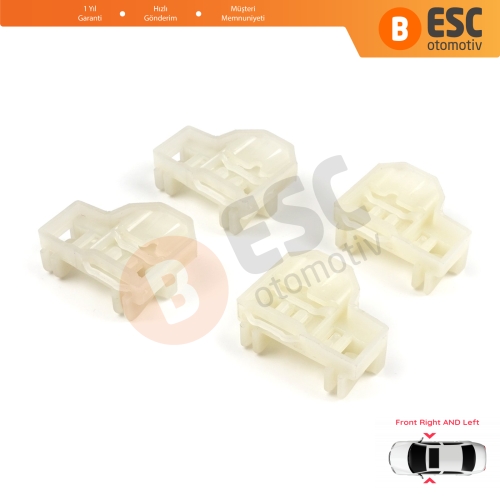 Audi A4 B5 VW Polo MK3 6N Passat B5 Skoda Superb MK1 8D0837462 İçin 4 Adet Ön Sağ Sol Cam Kriko Tamir Kılavuz Klipsi