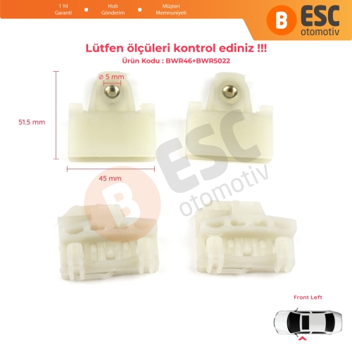 Pontiac Grand Am Sunfire 1995-2005 Oldsmobile Alero Cutlass MK6 Chevrolet Cavalier Malibu GM1350126 İçin 4 Adet Ön Sol Cam Kriko Tamir Kılavuz Klipsi