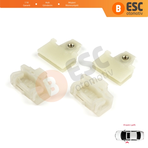 Pontiac Grand Am Sunfire 1995-2005 Oldsmobile Alero Cutlass MK6 Chevrolet Cavalier Malibu GM1350126 İçin 4 Adet Ön Sol Cam Kriko Tamir Kılavuz Klipsi