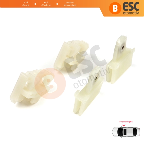 Pontiac Grand Am Sunfire 1995-2005 Oldsmobile Alero Cutlass MK6 Chevrolet Cavalier Malibu GM1351126 İçin 4 Adet Ön Sağ Cam Kriko Tamir Kılavuz Klipsi