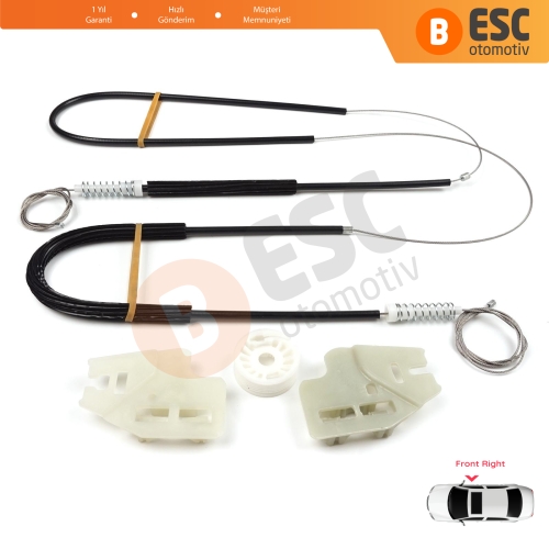 BMW 3 Serisi E46 1998-2001 4/5 Kapı Makyajsız Kasa 51337020660 İçin Ön Sağ Kapı Cam Kriko Tamir Seti