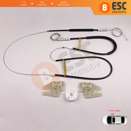 BMW 3 Serisi E46 2001-2005 4/5 Kapı Makyajlı Kasa 51337020660 İçin Ön Sağ Kapı Cam Kriko Tamir Seti