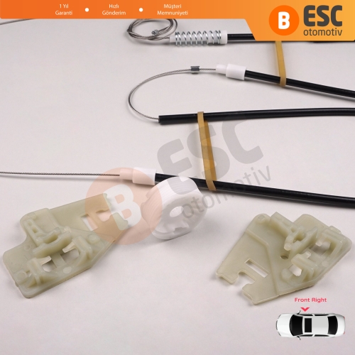 BMW 3 Serisi E46 2001-2005 4/5 Kapı Makyajlı Kasa 51337020660 İçin Ön Sağ Kapı Cam Kriko Tamir Seti