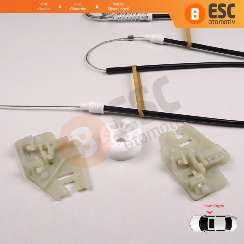 BMW 3 Serisi E46 2001-2005 4/5 Kapı Makyajlı Kasa 51337020660 İçin Ön Sağ Kapı Cam Kriko Tamir Seti