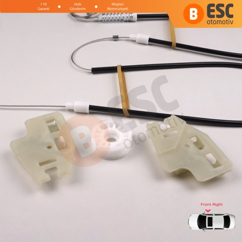 BMW 3 Serisi E46 2001-2005 4/5 Kapı Makyajlı Kasa 51337020660 İçin Ön Sağ Kapı Cam Kriko Tamir Seti