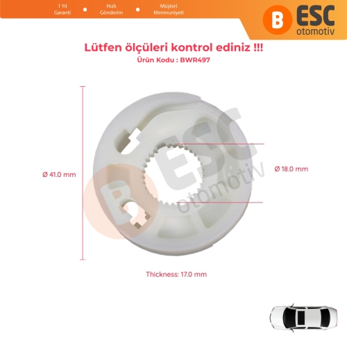 BMW 5 Serisi E39 İçin Arka Sağ Kapı Cam Kriko Tamir Dişlisi 51358159836-51358252429