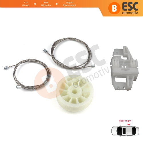 Renault Scenic Grand Scenic MK2 JM0/1 2003-2009 4/5 Kapı 8200118857 İçin Elektrikli Arka Sağ Kapı Cam Kriko Tamir Seti