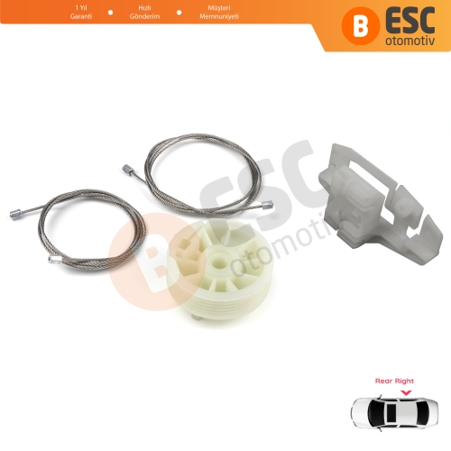 Renault Scenic Grand Scenic MK2 JM0/1 2003-2009 4/5 Kapı 8200118857 İçin Elektrikli Arka Sağ Kapı Cam Kriko Tamir Seti